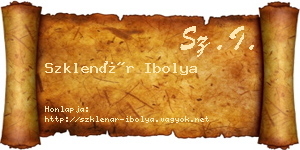 Szklenár Ibolya névjegykártya