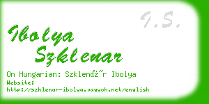 ibolya szklenar business card